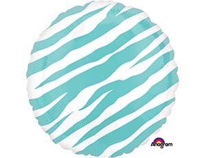 Шар 18" Узор Зебра бирюзовый (Анаграм)/1202-2388