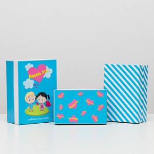 Коробка 19*12*6.5 см "Любовь-это..." голубая / 6489492