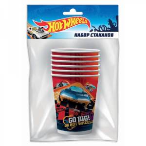Стаканы "Hot Wheels" 250 мл 6 шт. 1502-5432