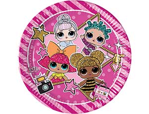 Тарелка  "Кукла ЛОЛ"  20 см. 8 шт. 1502-4176