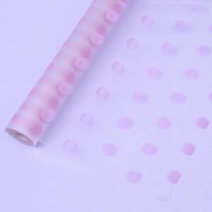Пленка упаков матовая ГОРОШЕК нежно-розовый/60см*8,5м