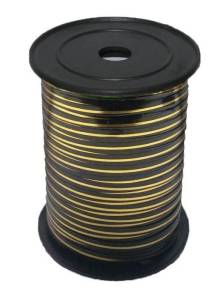 Лента c золотой полоской 5 мм*230м Черная / 1302-0611