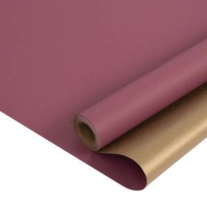 Уп. бумага крафт Бордовый/Золото 0,68*10 м. / 210764