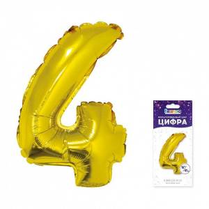 Цифра "4" Золото 16"/ Китай 1206-0913