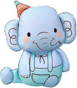 35" Слоник в колачке, голубой / Китай 29299В