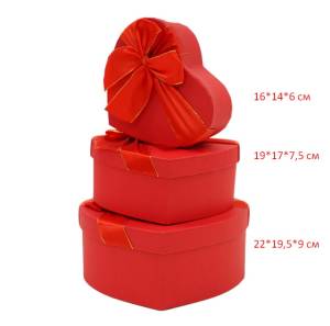 Коробка 19*17*7.5 см Сердце с бантом 14-90-LX