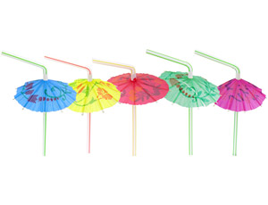Трубочка д/коктейля "Зонтик", 12 шт