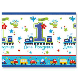 Скатерть 1-й ДР Мальчик 1,4*2,4м