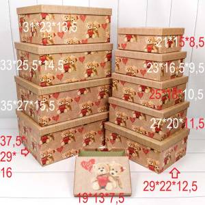 Коробка 19*13*7,5 Мишка с сердцем