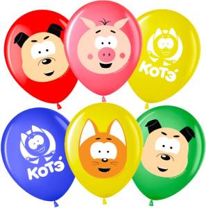 12" Котенок Котэ и друзья, ассорти пастель, 10 шт., (Малайзия)/ 501638