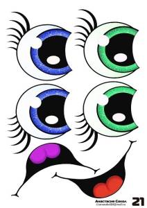 Наклейки "Глаза Рты №21"(2 комплекта на листе)/1960-21