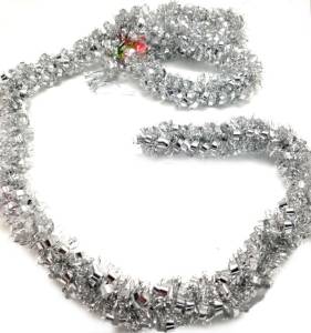 Мишура "Петельки" серебро 2 м.*6 см. (Китай) 183009