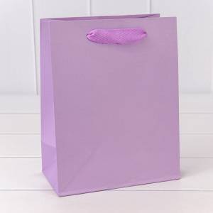 Пакет подарочный 18*23*10 см. Крафт сиреневый / 000222Е/2071