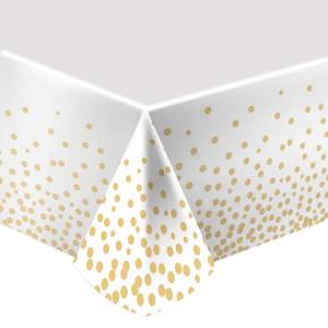 Скатерть "Делюкс" Конфетти Золотые 2,7*1,37м (Китай) / 20358-КТ