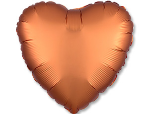 Сердце Сатин Amber (оранжевый) 18" (Анаграм) 1204-0738
