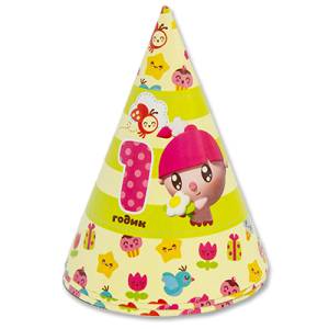 Колпак "Малышарики 1 ГОДИК" 6 шт (упак.)