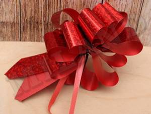 Бант шар БЛ-8010 / 2,3 см. Голография красный