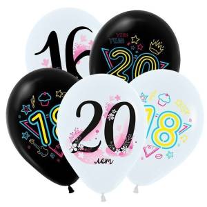 12" Модные цифры 2 цв (25 шт) (Турция) 8122114-25