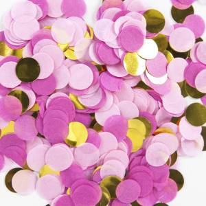 Конфетти тишью Круг, Розовый микс, Металл 1 см 50 гр./6015244