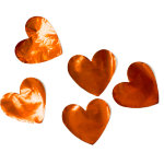 Конфетти для шаров "Сердца"фольга,красный d=3 см., 50 гр.