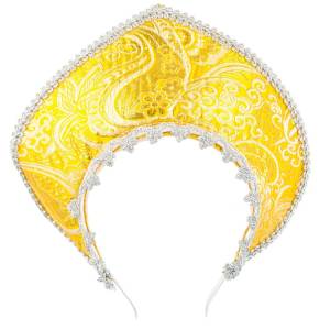 Кокошник-ободок "Узоры" золотой / 1501-6868