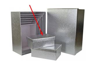 Коробка Текстура кожи серебро 19*13*7.5