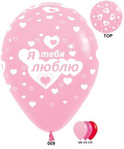Я люблю тебя,сердца, ассорти/пастель 12" (Колумбия)
