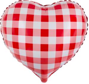 18" Сердце, Клеточки красные (Китай) / 27438
