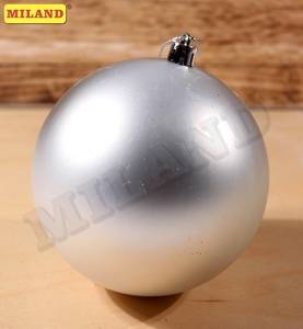 Набор шаров "Веселых праздников" 10 см, 2 шт. СЕРЕБРЯНЫЙ