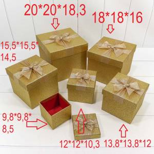 Коробка 18*18*16 см "Блеск" золото, куб