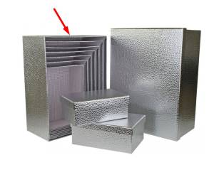 Коробка Текстура кожи серебро 35*27*15.5