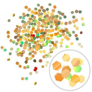 Глиттер "Блестки" лазерный золотой 6 мм/100 г (Китай)