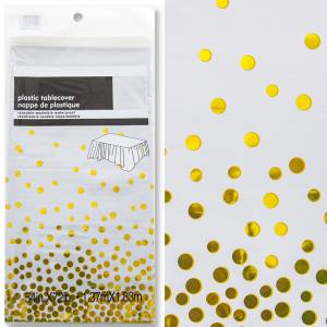 Скатерть "Золотое конфетти" белый металл  1,3*1,8 м./6012109