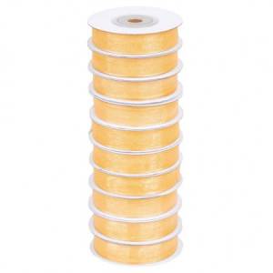 Лента Шифон 1,2 см.*22,85 м. Золотая / 4887016