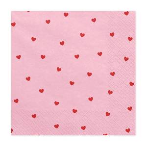 Салфетка Сердца светло-розов 33 см 20шт./1502-5344