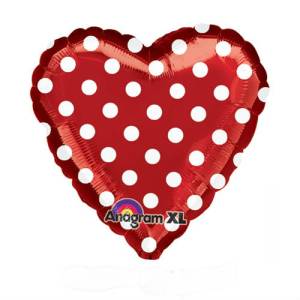Шар 18" Горошек на красном (Анаграм) / 1202-1911
