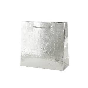 Пакет подар Серебряное тиснение фольгой 26*32*12 19424-А