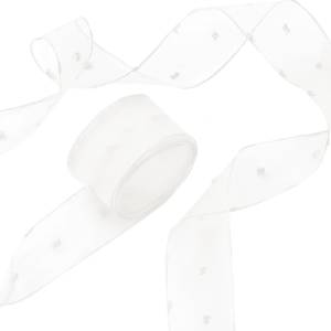 Лента декоративная "Воздушные точки" 2,5 см.*9,14 м. Белая / 6233981