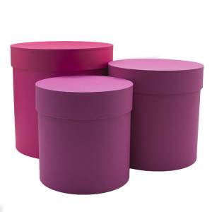 Коробка цилиндр 22*22 см. Вишневый микс/ FUT0089F