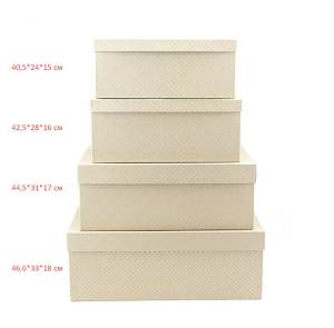 Коробка 46,6*33*18 см Серебр горох крафт /78650