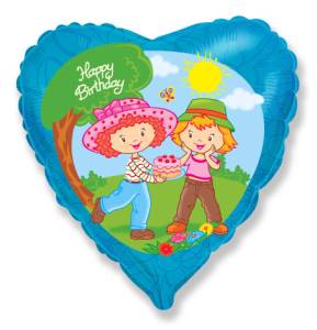 18" НВ Друзья на поляне с тортом (Flexmetal)/1202-1570