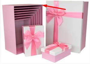 Коробка 30*22.8*13.3 Атласный бант, Рогожка /SY604-6710