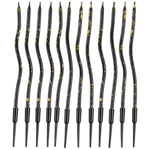 Свечи "Волна" черные искры с подст. 13 см 12 шт. / 1502-6692