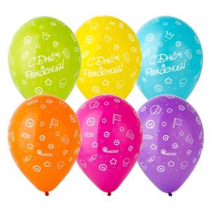12" С ДР Блестки Кексы станд/фэшн (Малайзия) 25 шт/1103-2430