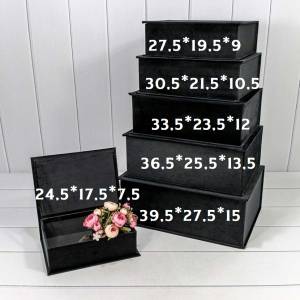 Коробка 33,5*23,5*12 см "Бархат" книжка черный