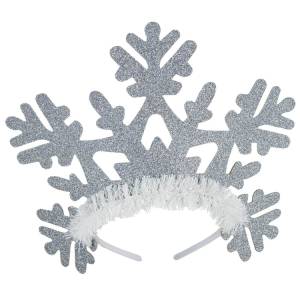 Ободок Снежинка резная серебро блеск / 1501-6162