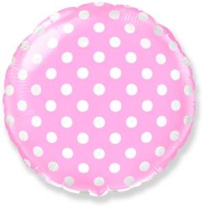 18" Круг Горох розовый (Flexmetall) 401577RSB
