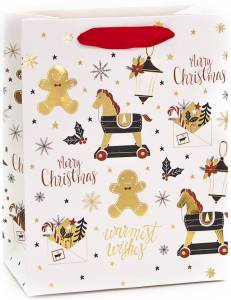 Пакет "Новогодние игрушки" Белый 32*26*12/2548L