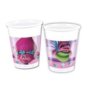 Стаканы пластиковые "Тролли" 200 мл 8 шт.