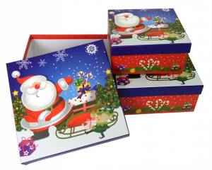 Коробка "Дед Мороз на санях"